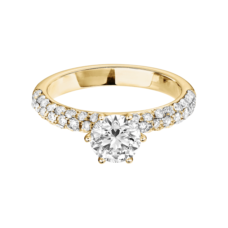 Diamond Ring Moscow in White Yellow Gold