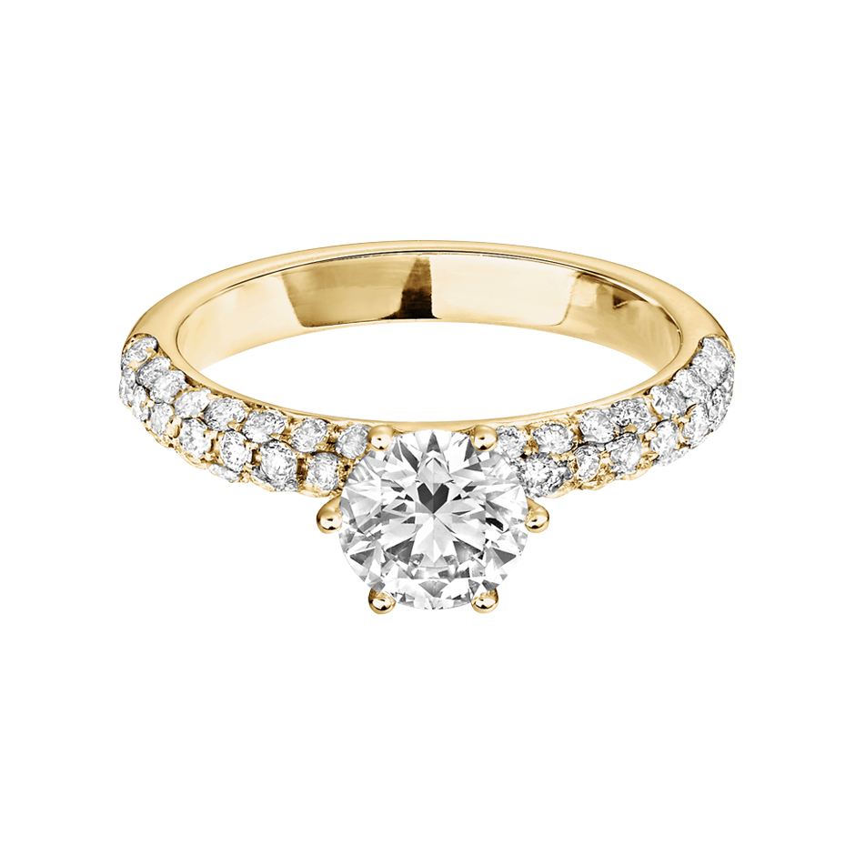 Diamantring Moscow in Gelbgold mit Brillant