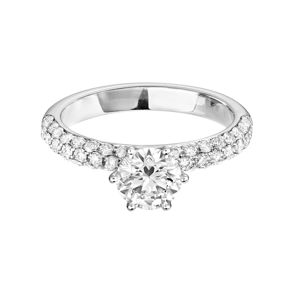 Diamond Ring Moscow in White Platinum