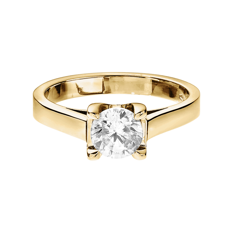 Diamantring Munich in Gelbgold mit Brillant