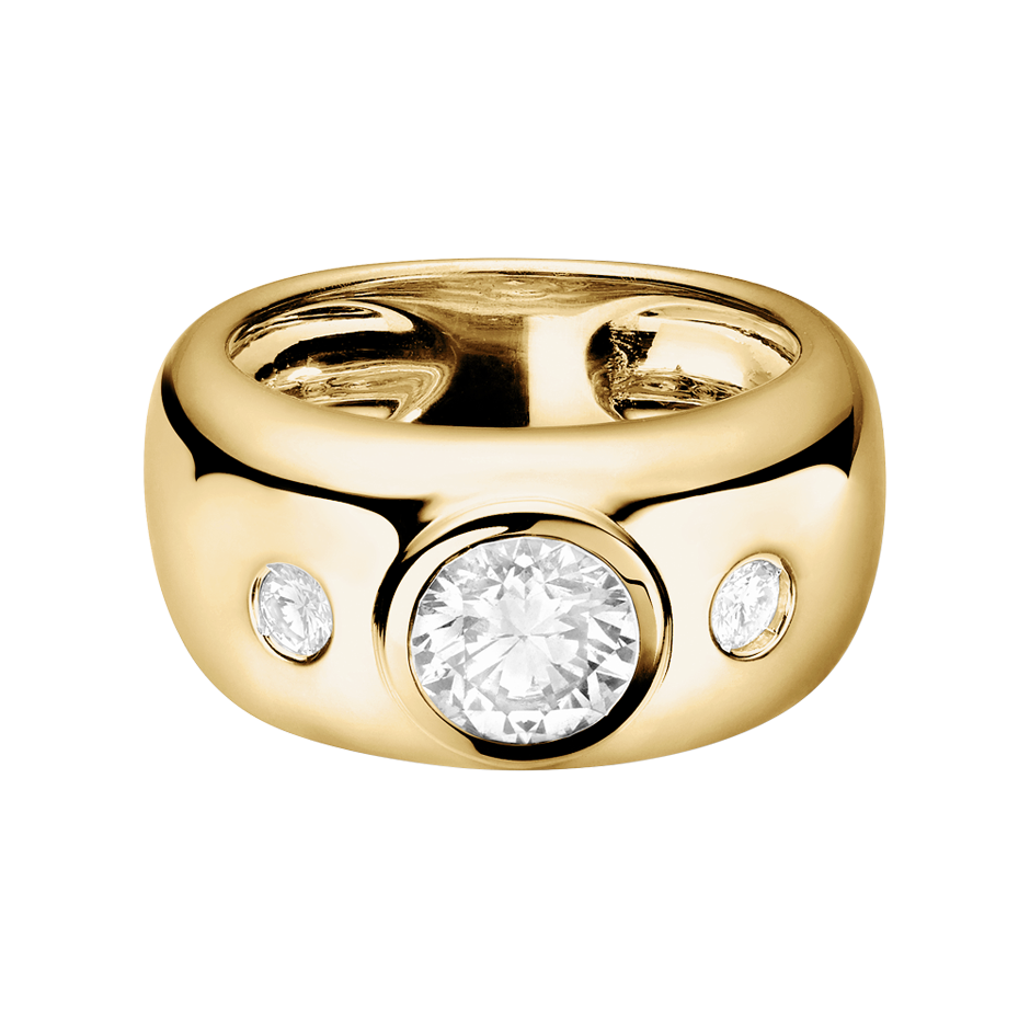 Diamond Ring Naples in White Yellow Gold