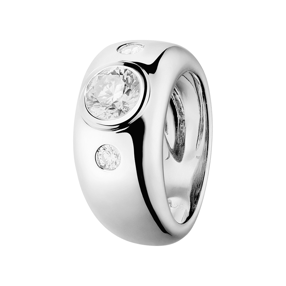 Diamantring Naples in Platin - diagonal