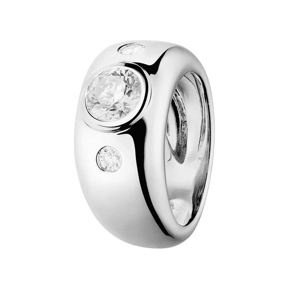 Diamond Ring Naples in White Gold - diagonal
