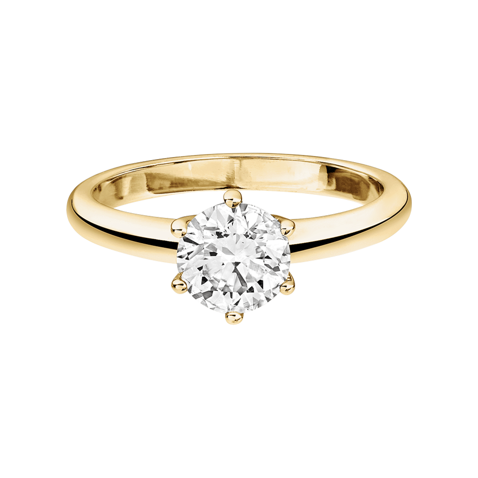 Diamantring New York in Gelbgold mit Brillant