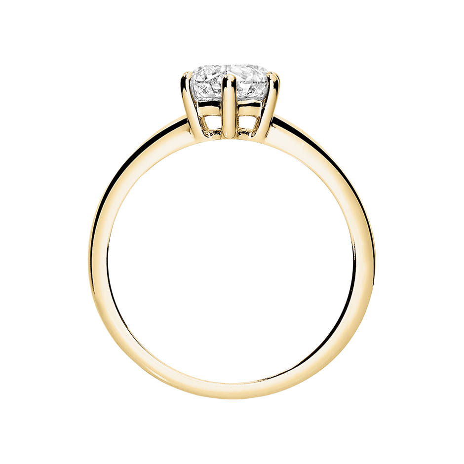 Diamantring New York in Gelbgold - von vorne