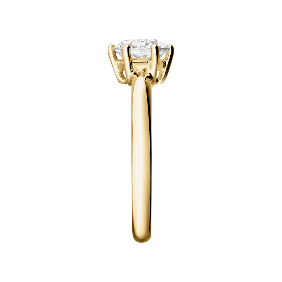 Diamantring New York in Gelbgold - von Seite