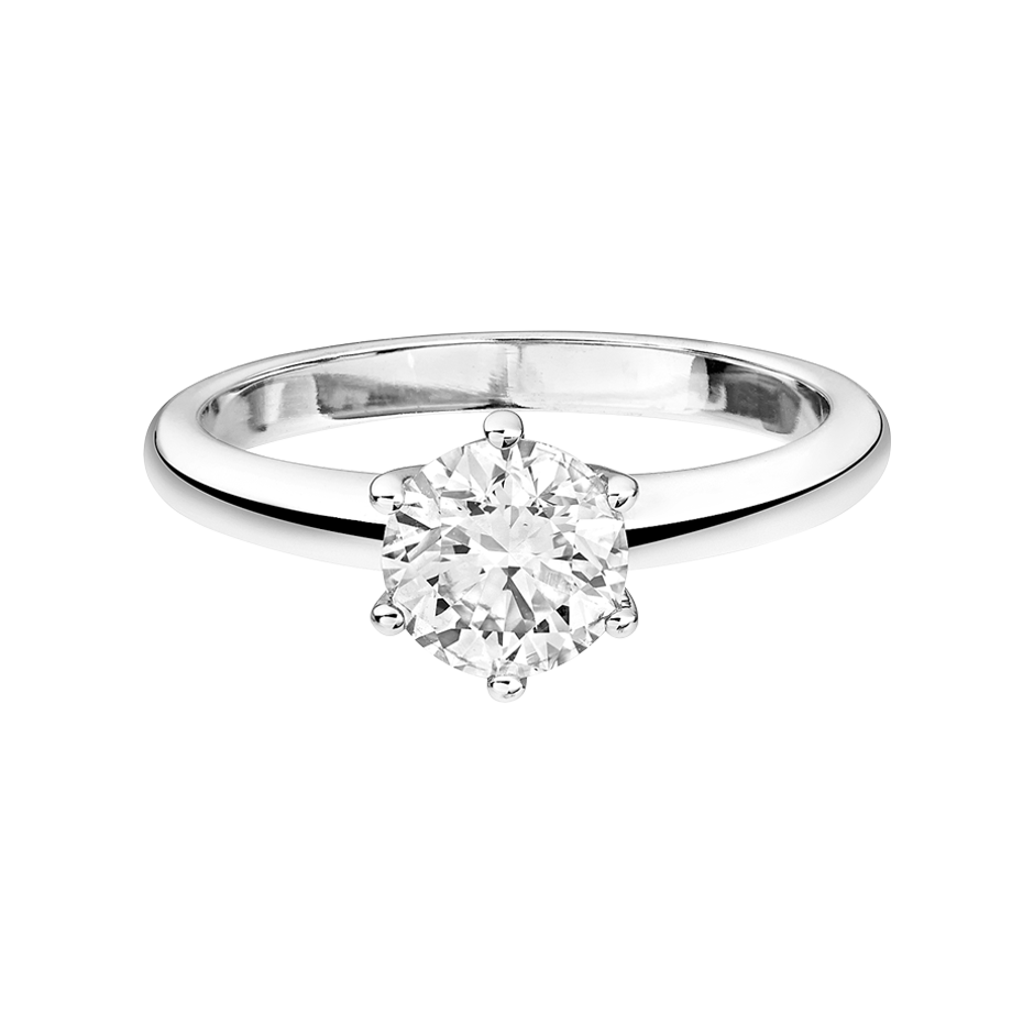 Diamantring New York in Platin mit Brillant