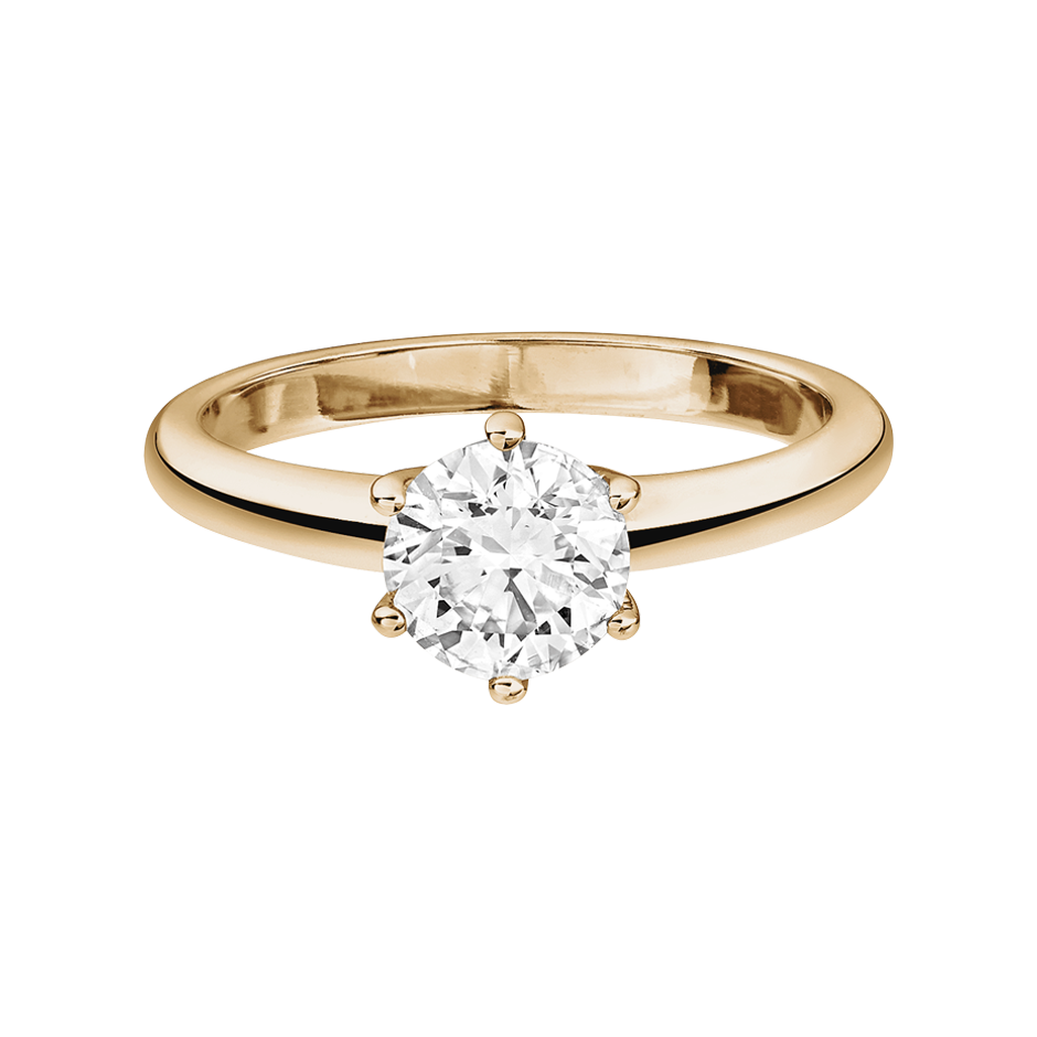 Diamantring New York in Rosegold mit Brillant