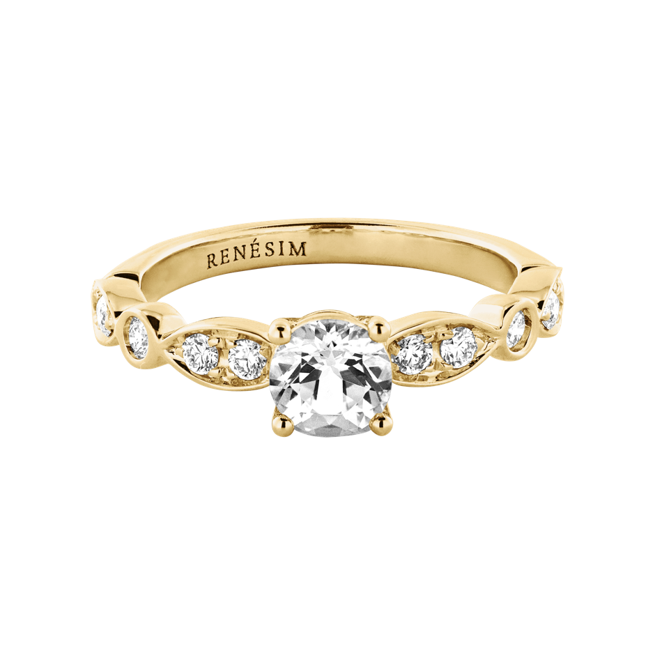 Diamantring Olbia in Gelbgold mit Brillant