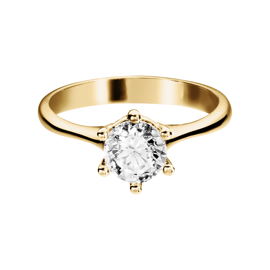 Diamantring Pamplona in Gelbgold mit Brillant