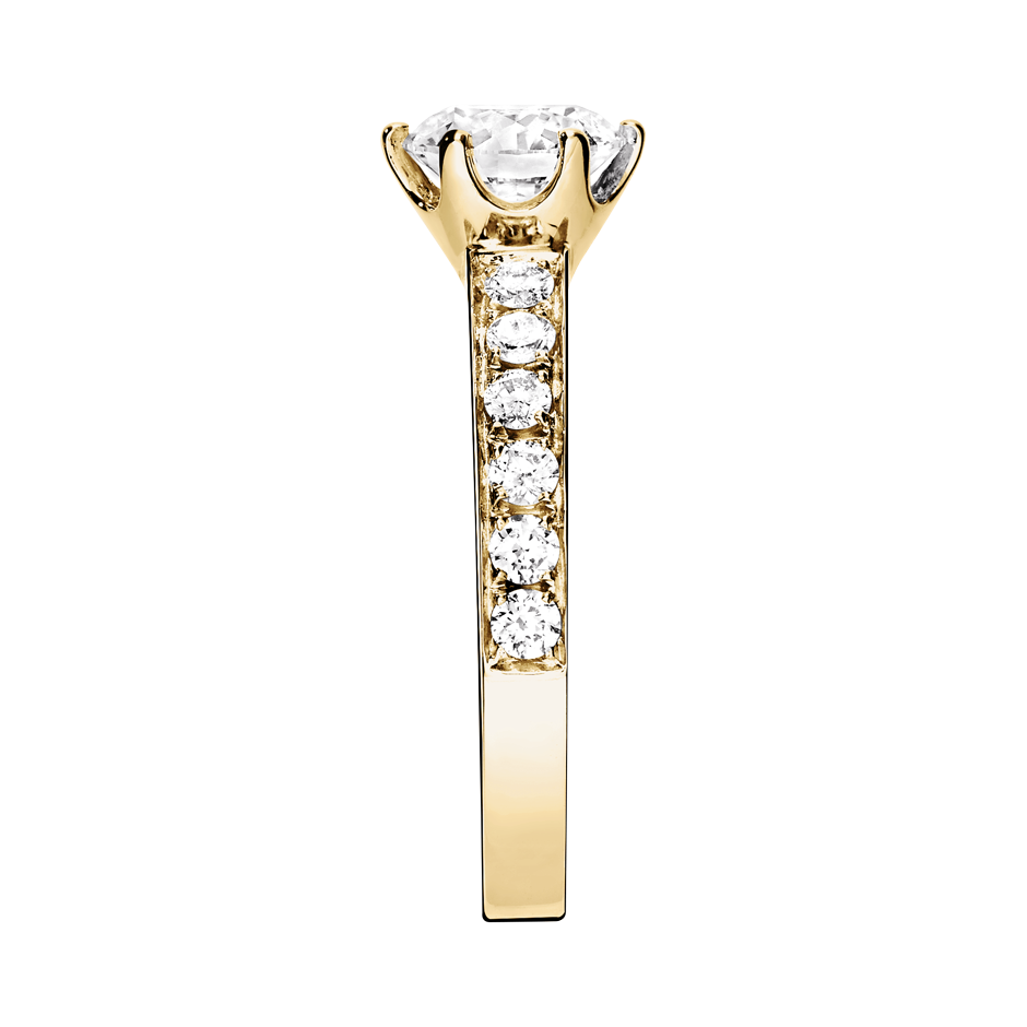 Diamantring Perth in Gelbgold - von Seite