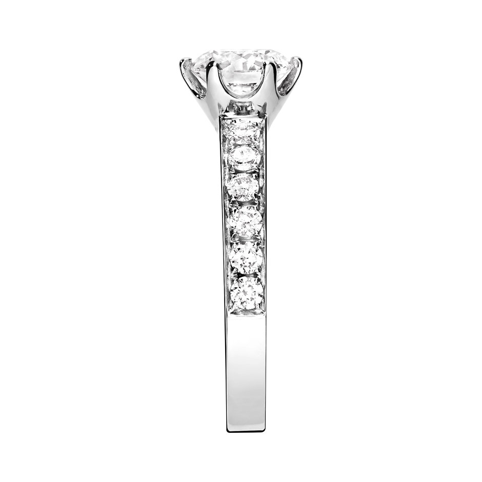 Diamantring Perth in Platin - von Seite