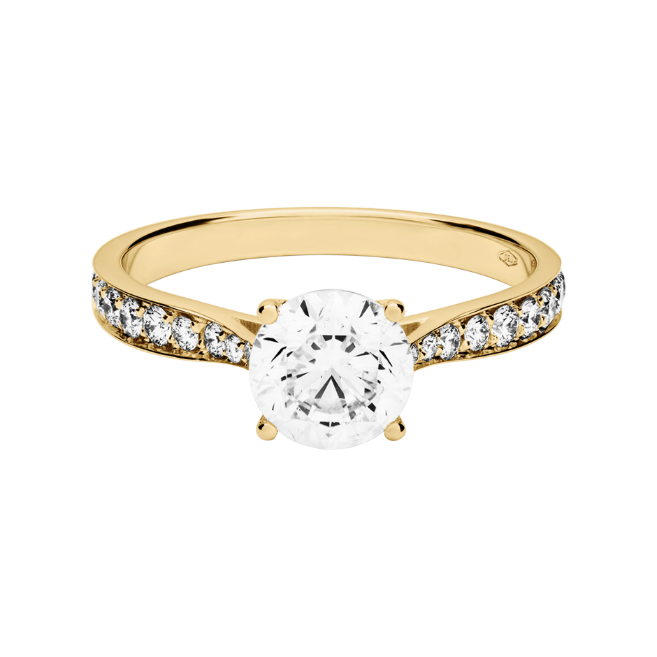 Diamantring Portofino in Gelbgold mit Brillant