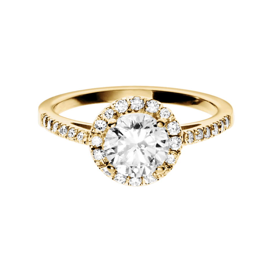 Diamantring Prague in Gelbgold mit Brillant