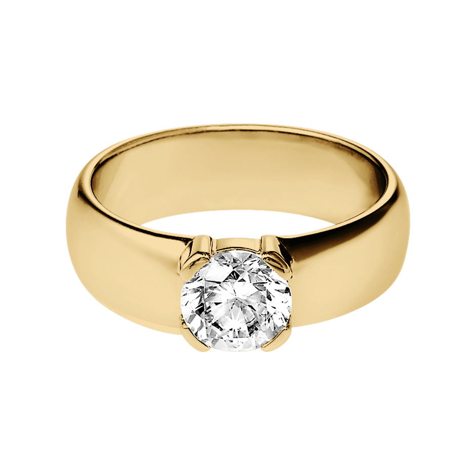 Diamond Ring Rome in White Yellow Gold