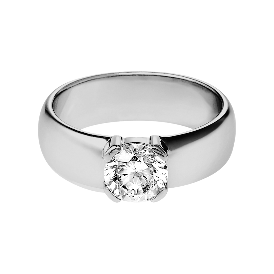 Diamantring Rome in Platin mit Brillant