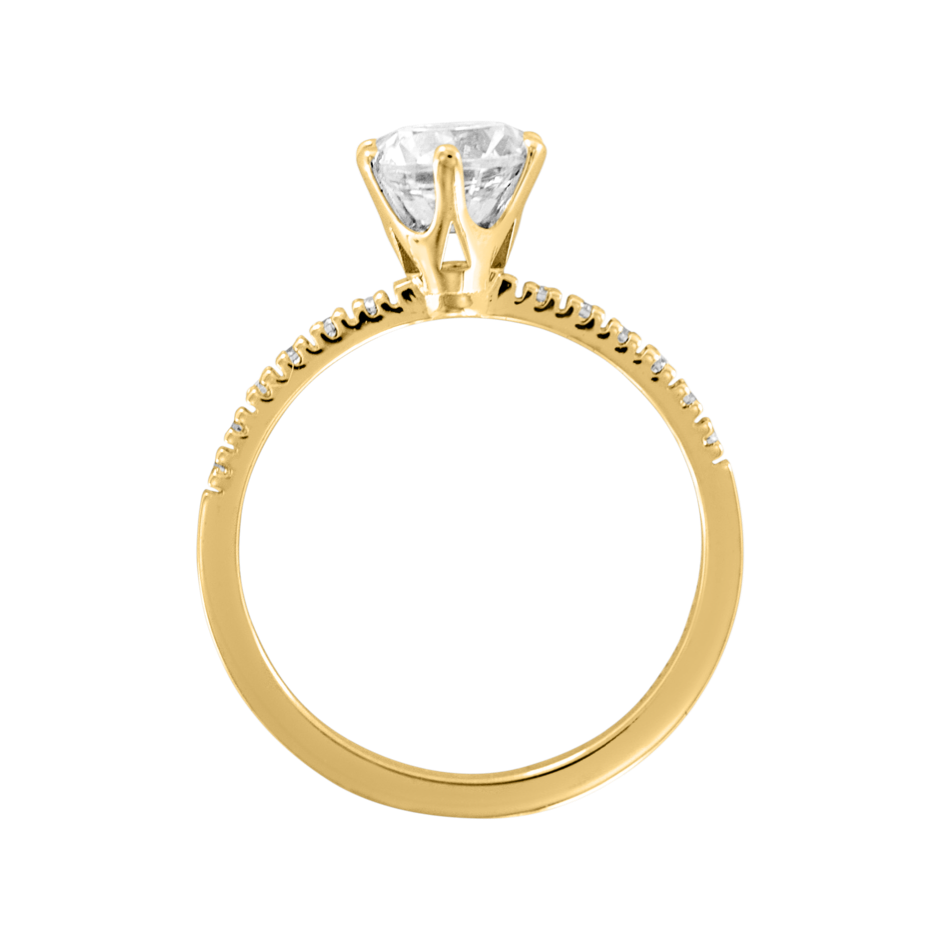 Diamantring Salzburg in Gelbgold - von vorne