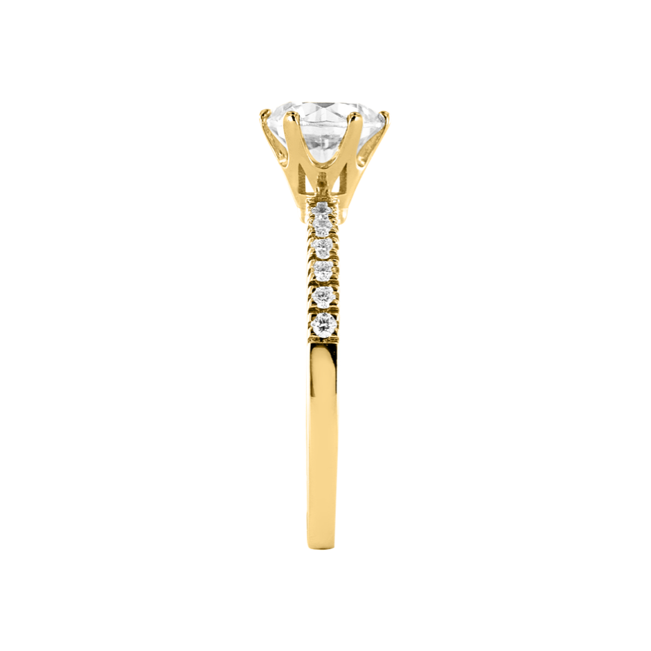 Diamantring Salzburg in Gelbgold - von Seite