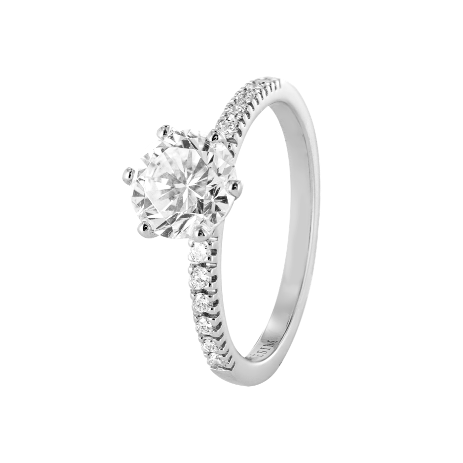 Diamantring Salzburg in Weißgold - diagonal