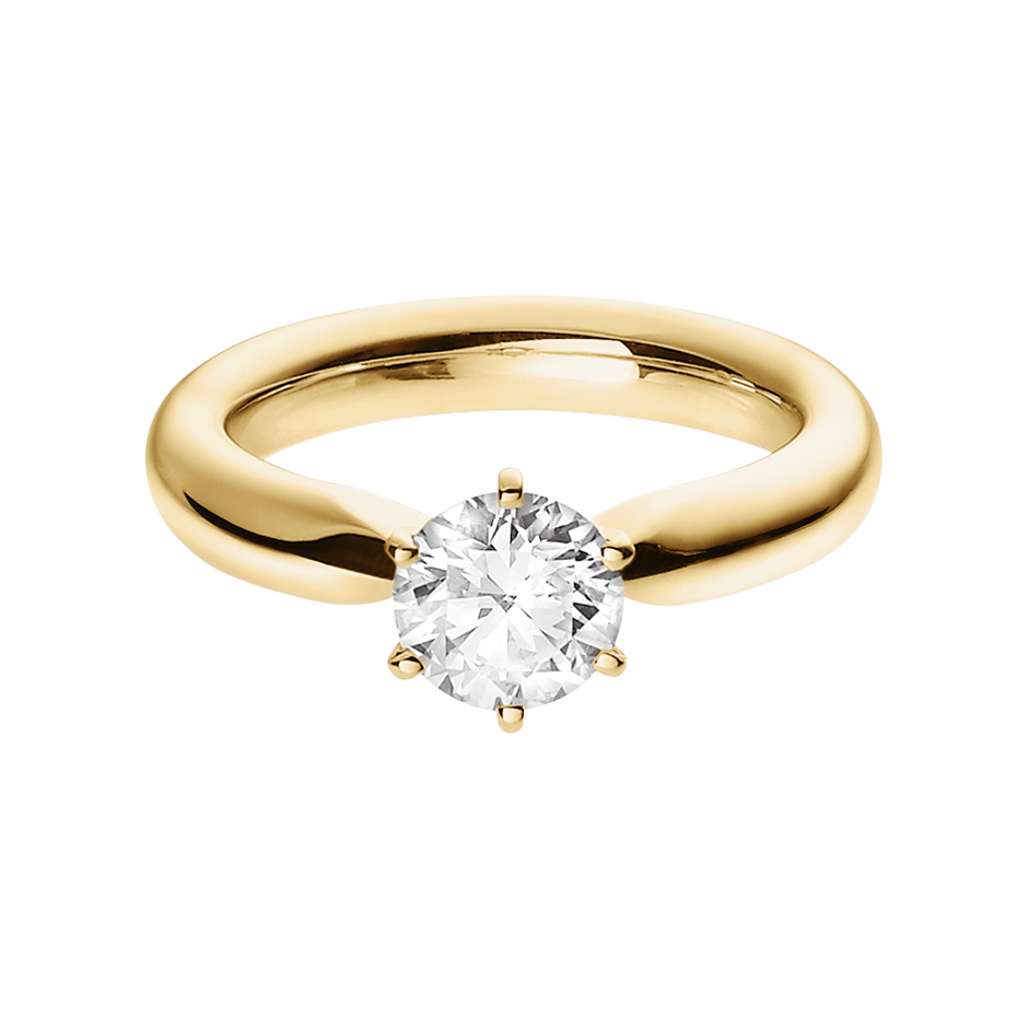 Diamantring Santiago in Gelbgold mit Brillant