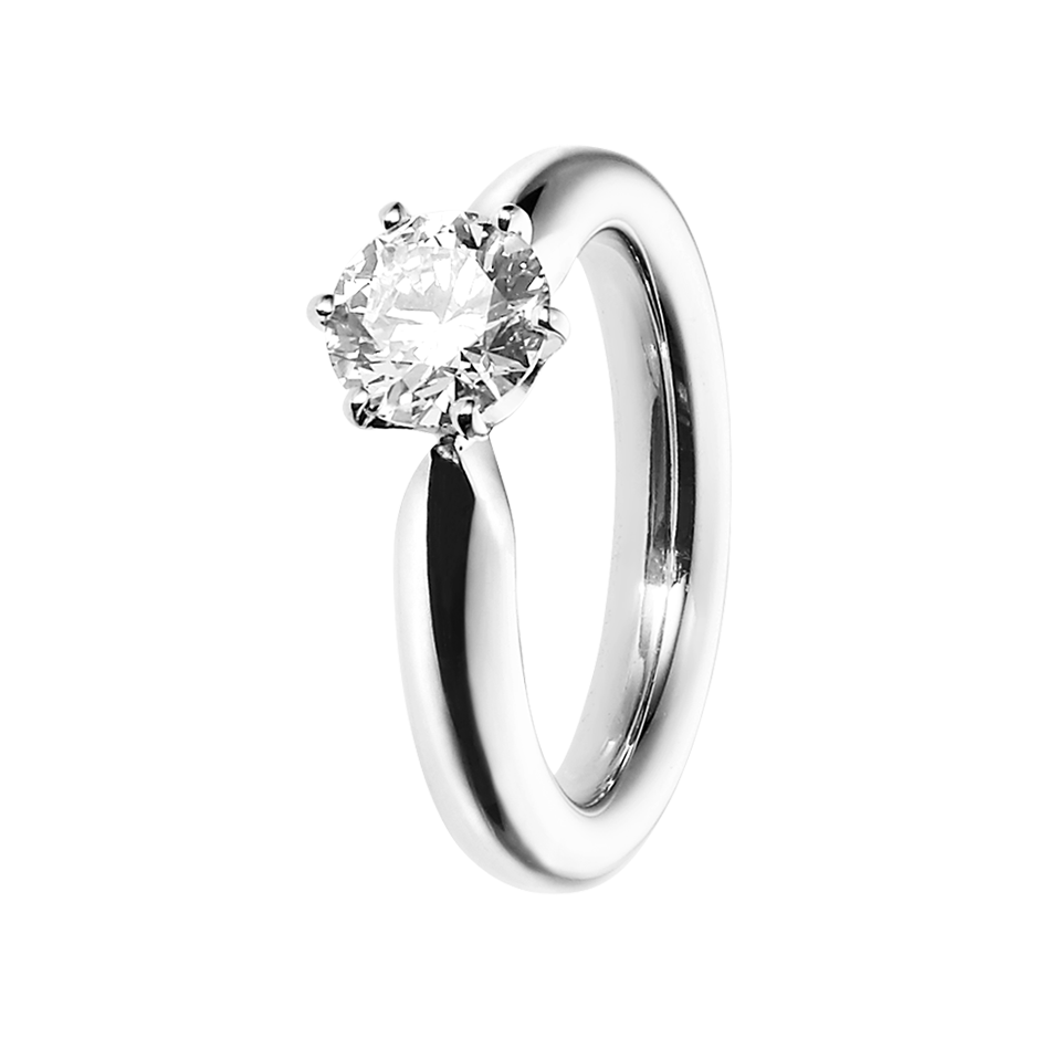 Diamantring Santiago in Platin - diagonal