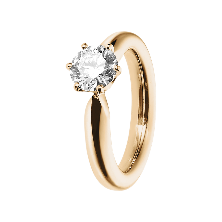 Diamantring Santiago in Roségold - diagonal
