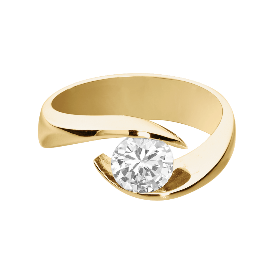 Diamond Ring Seville in White Yellow Gold