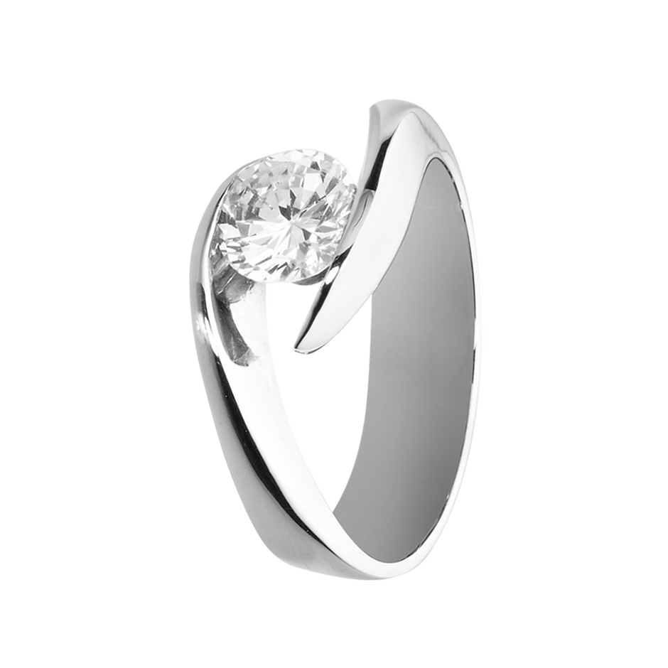 Diamantring Seville in Platin - diagonal