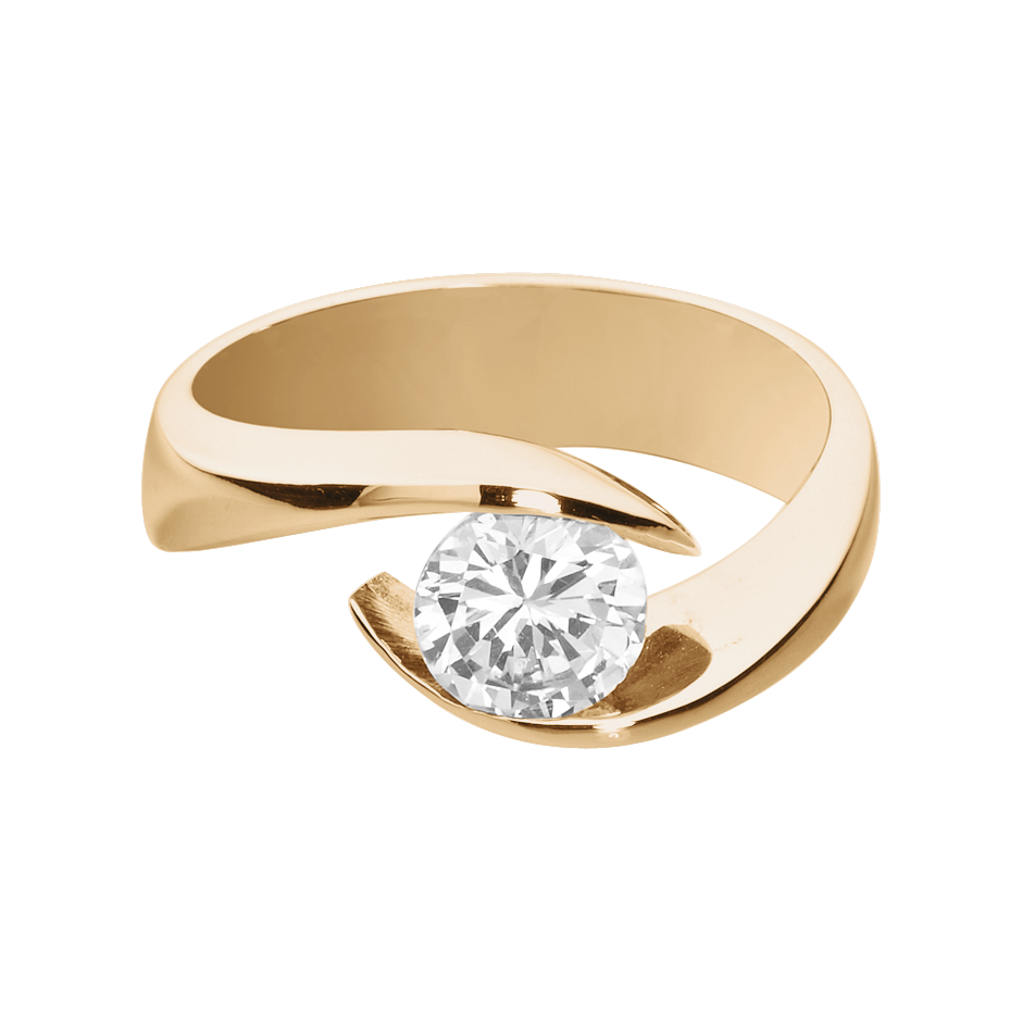 Diamantring Seville in Rosegold mit Brillant