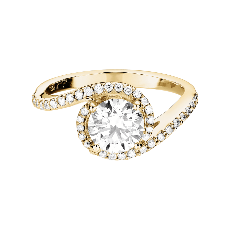 Diamantring St. Petersburg in Gelbgold mit Brillant