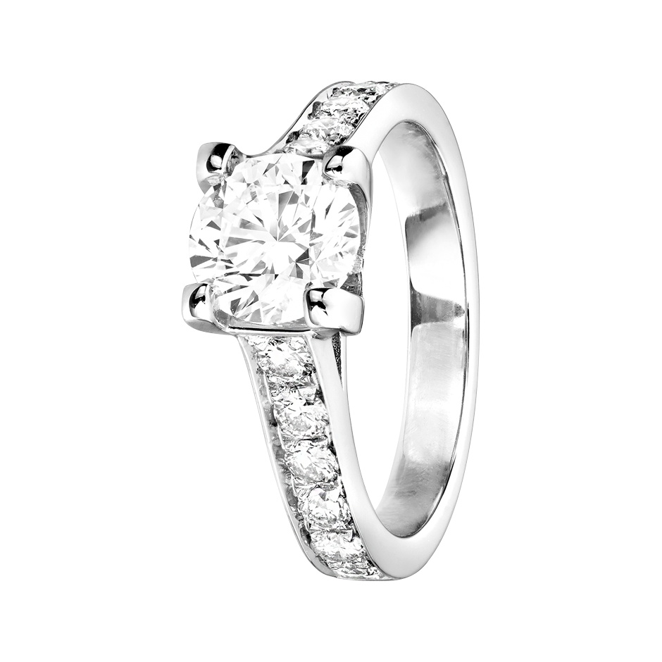 Diamantring Starnberg in Platin - diagonal
