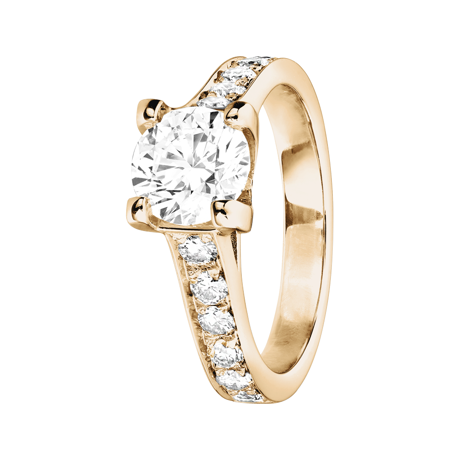 Diamantring Starnberg in Roségold - diagonal
