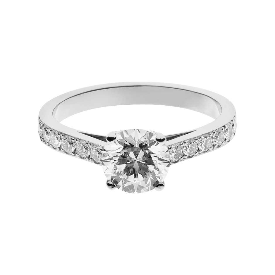 Diamantring Sydney in Platin mit Brillant