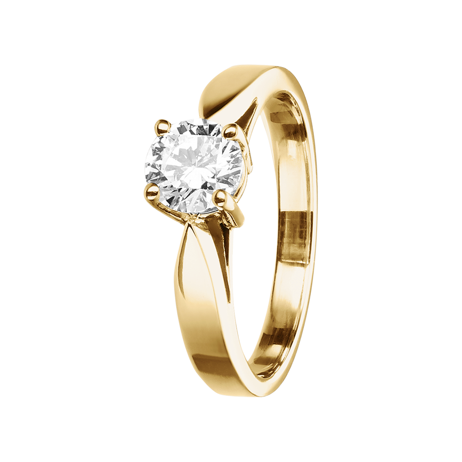 Diamantring Vancouver in Gelbgold - diagonal