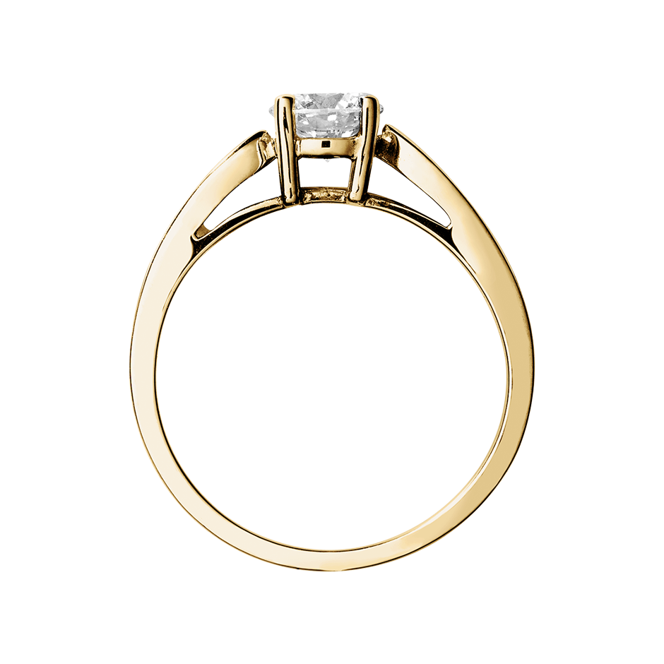 Diamantring Vancouver in Gelbgold - von vorne