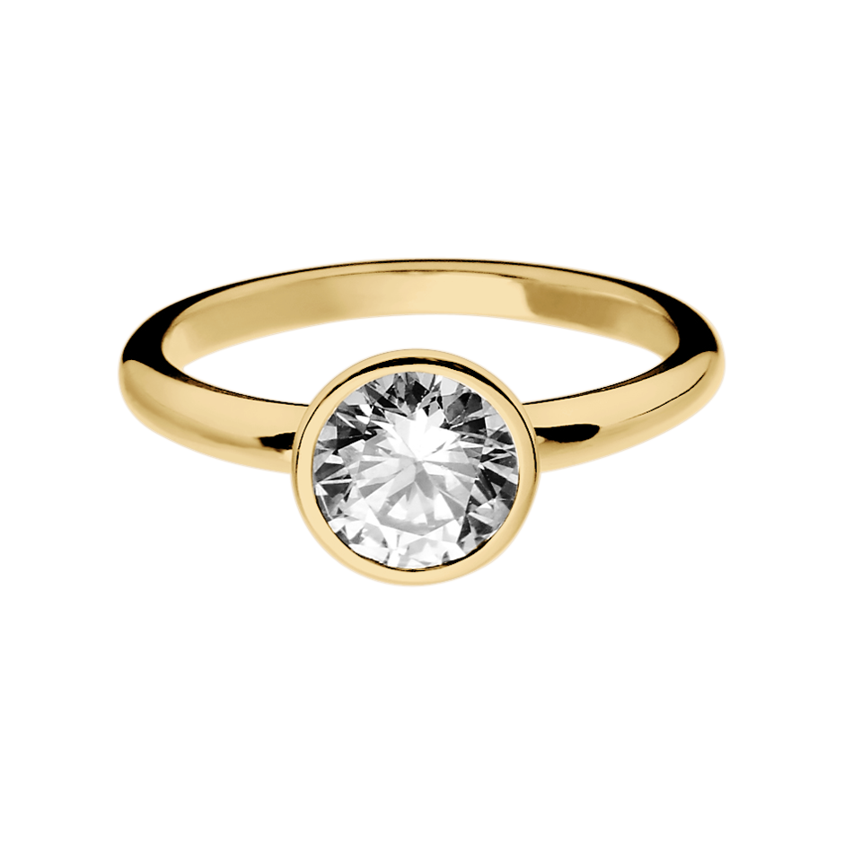 Diamond Ring Vienna in White Yellow Gold