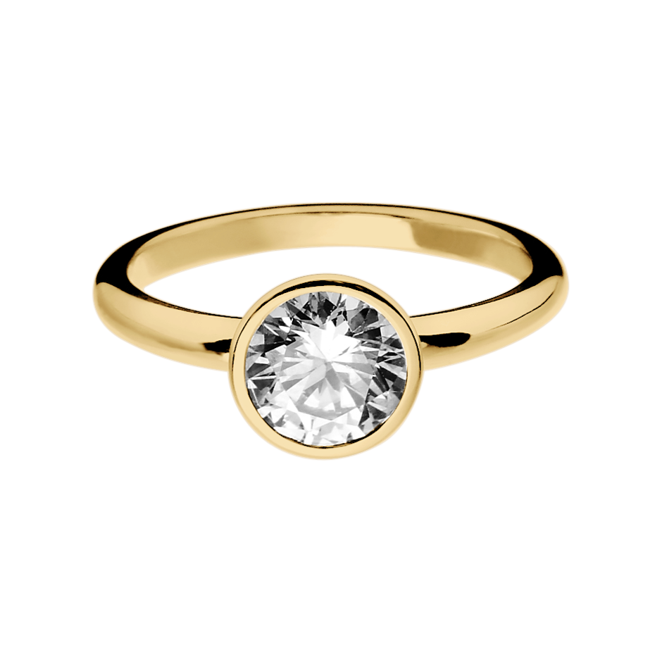 Diamantring Wien in Gelbgold mit Brillant