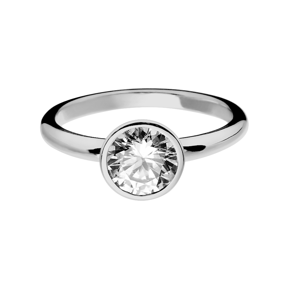 Diamantring Vienna in Platin mit Brillant