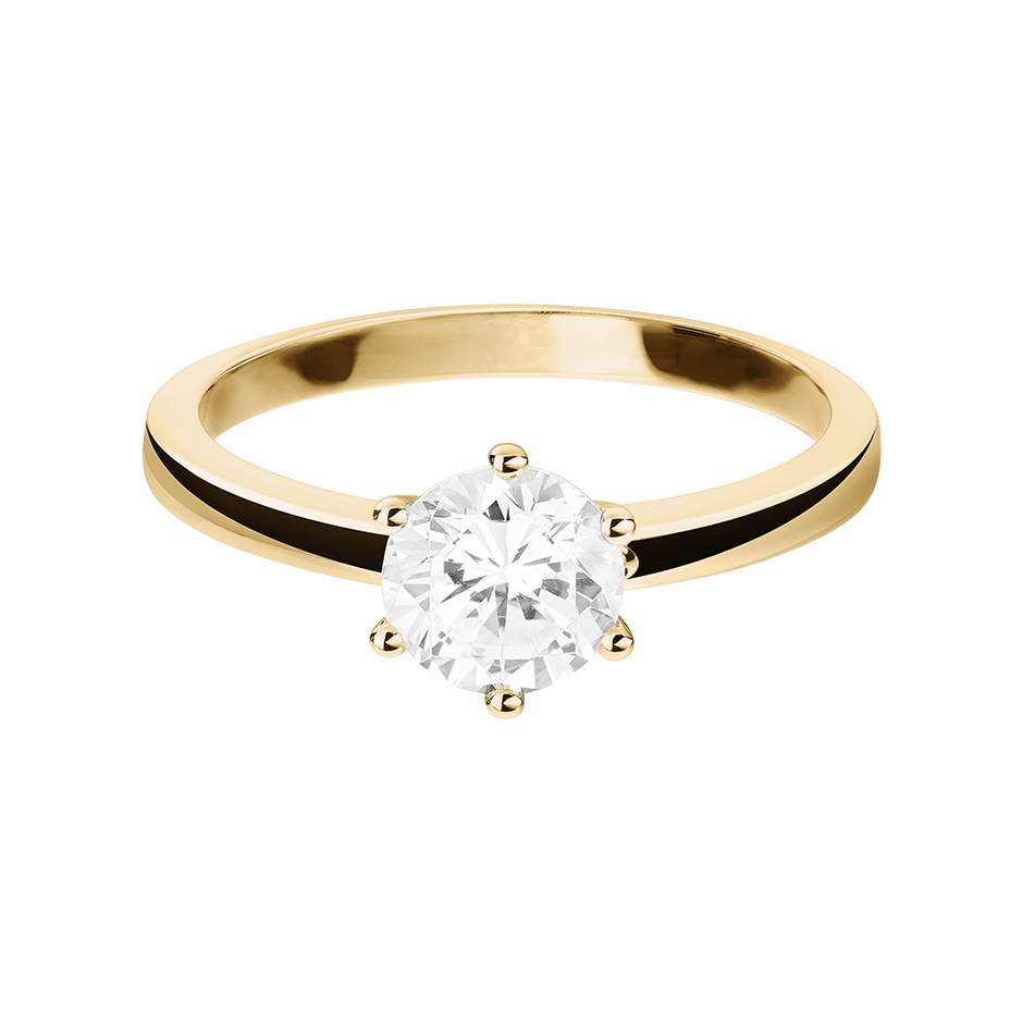 Solitaire Ring Barcelona in White Yellow Gold