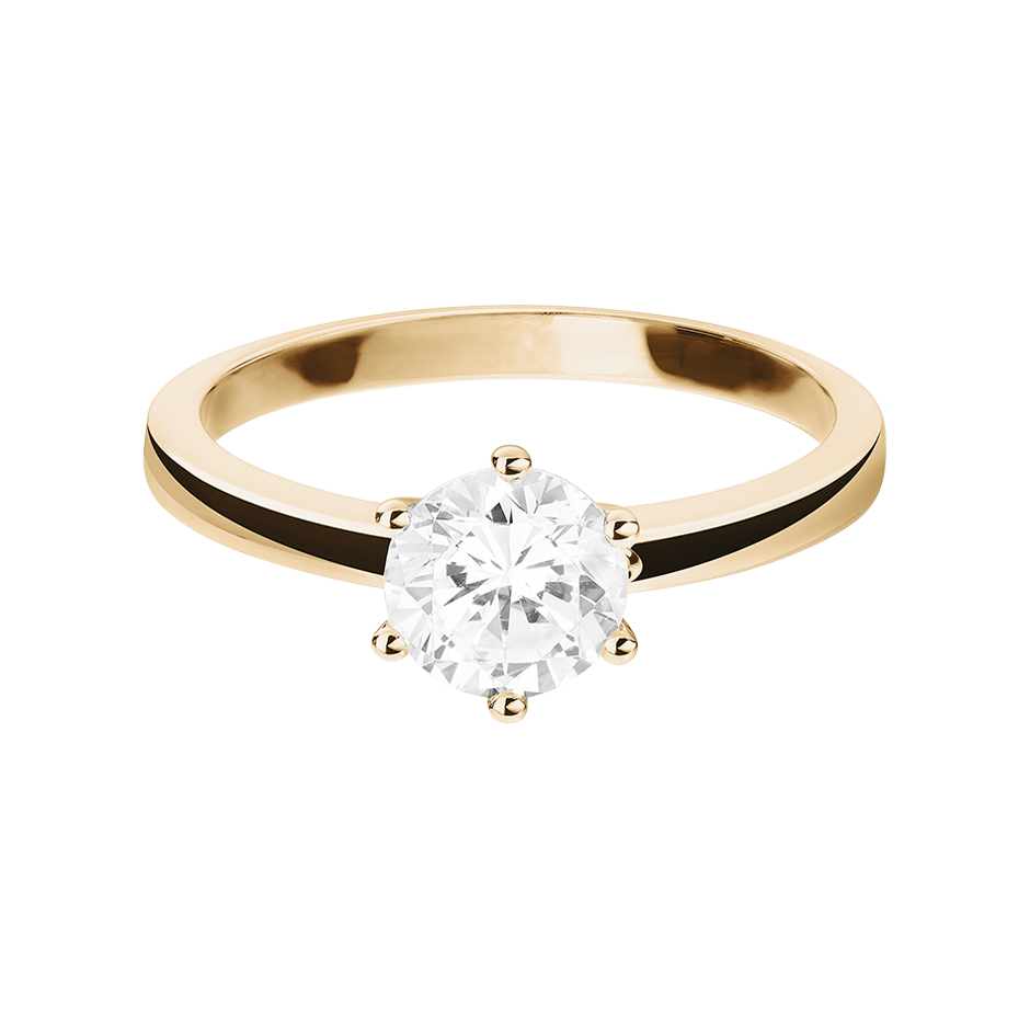 Solitaire Ring Barcelona in White Rose Gold