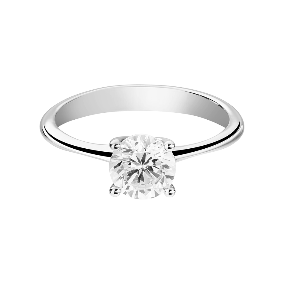 Solitaire Ring Basel in White Platinum