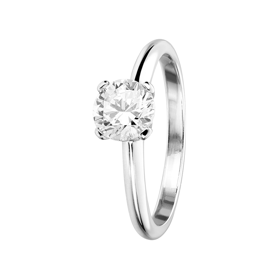 Solitaire Ring Berlin in White Gold - diagonal