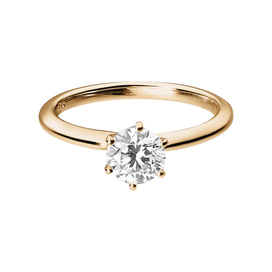 Solitaire Ring Lisbon in White Rose Gold