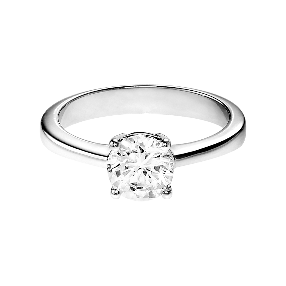 Solitaire Ring Madrid in White Gold - liegend