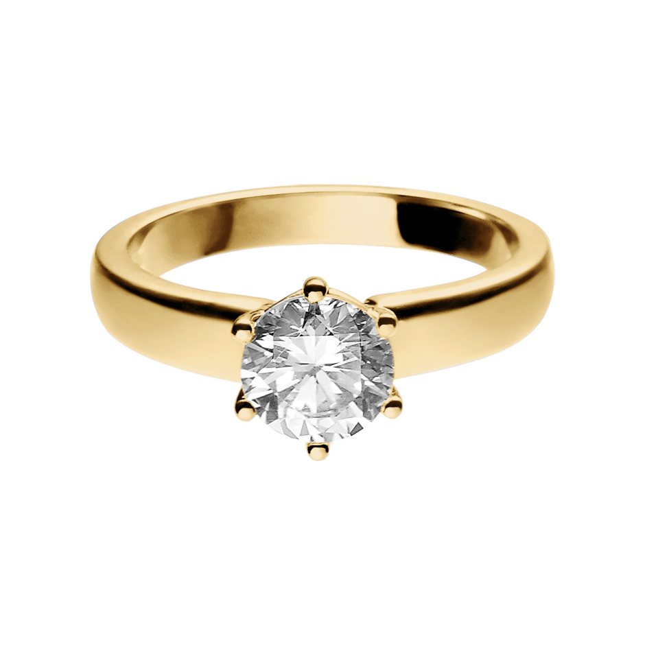 Solitaire Ring Malmö in White Yellow Gold