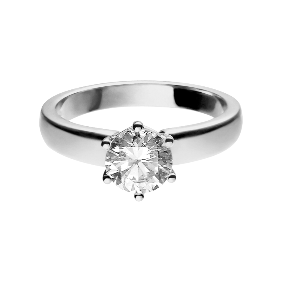 Solitaire Ring Malmö in White Platinum