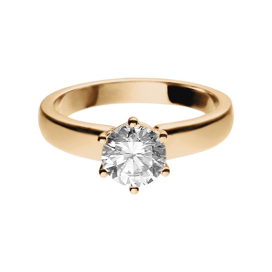 Solitaire Ring Malmö in White Rose Gold