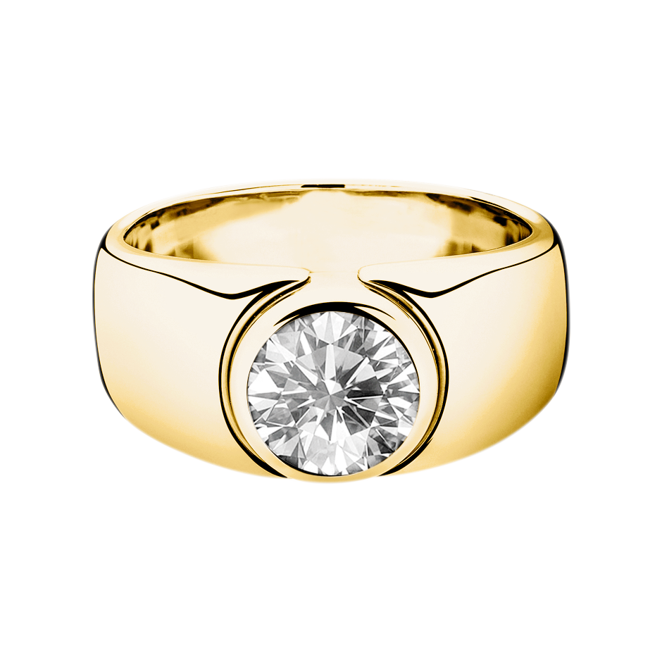 Solitaire Ring Mantua in White Yellow Gold