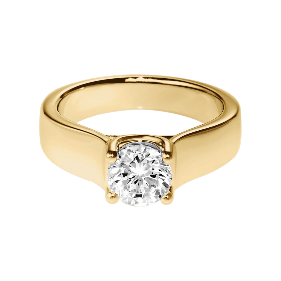 Solitaire Ring Milan in White Yellow Gold