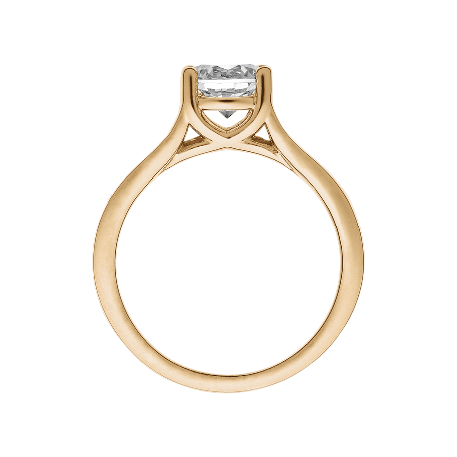 Solitärring Milano in Roségold - von vorne